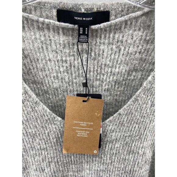 NWT Vero Moda Sweater Womens Sz M Simone Ribbed Knit Pullover Ruffle Sleeve - Picture 4 of 11